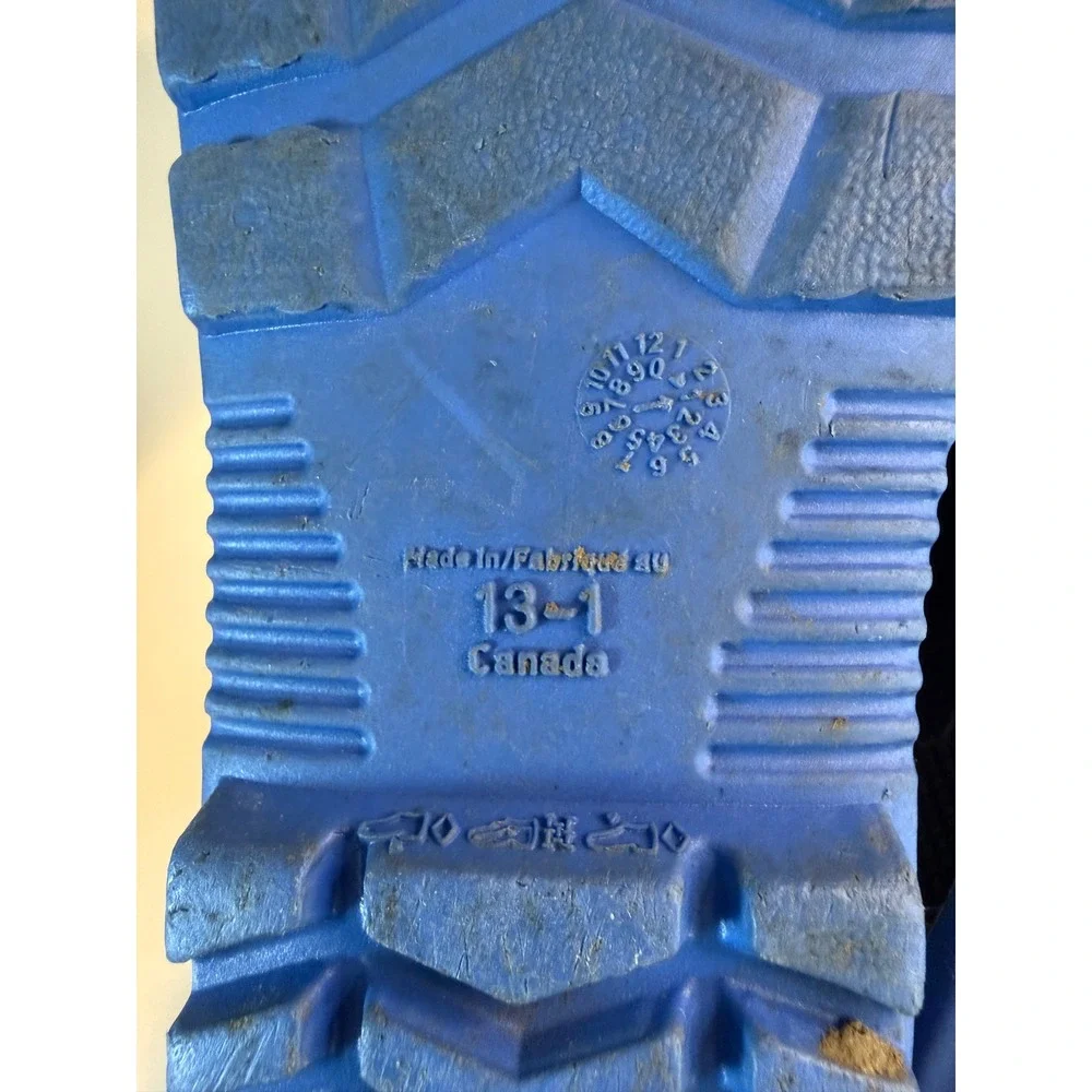 Kids Navy Blue Rubber Rain Boots Size 13-1 Made in Canada Glossy Puddle Jumpers